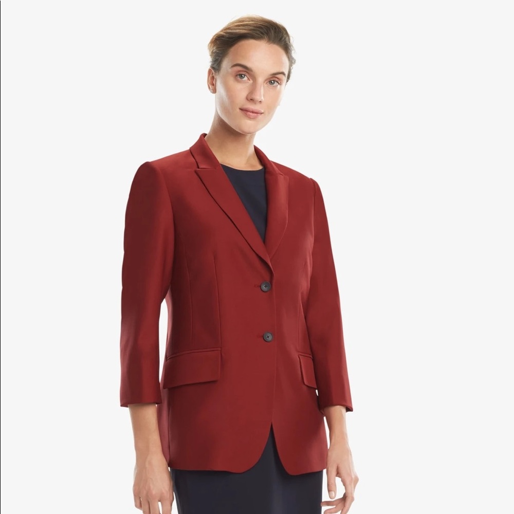 MM LaFleur Carson Blazer Fine Wool Rust 6